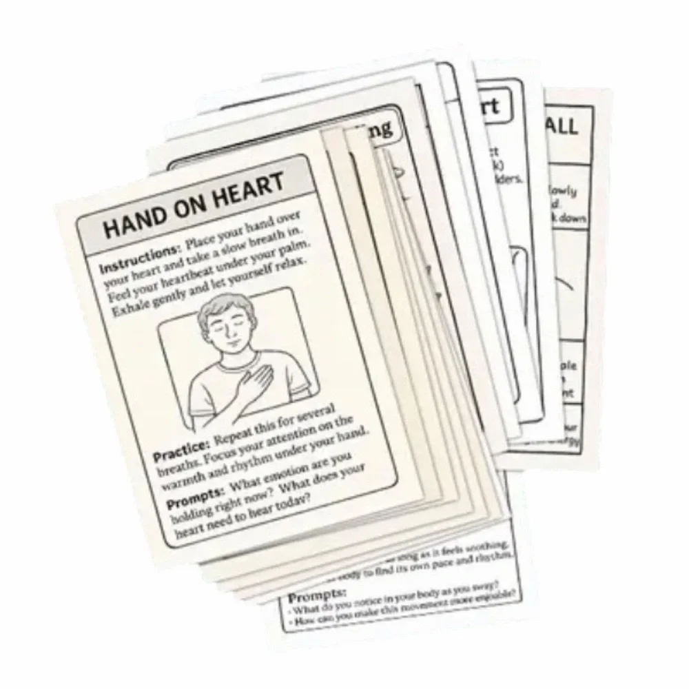 Somatic Coping Skills Card Set + Waterproof Zipper Pouch